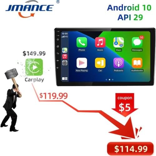 JMANCE Android Auto Carplay Wireless IPS 7/9/10 Inch Car Radio Player Android 10 Multimedia Support FM AM RDS GPS Navigation