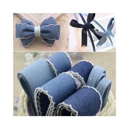 Jumper Denim Ribbon Tape Handmade Diy Jewelry Accessory Bow Hair Accessories Headdress Boutique Material