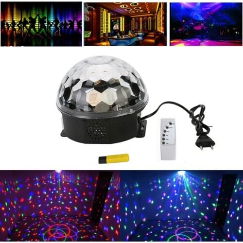 Magic Crystal Ball RGB Stage Lights MP3 Player DJ Disco Stage Lighting Effect Light Projector Light High Quality AC85-265V
