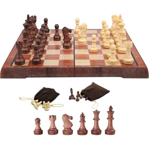 Magnetic travel chess set folding board with storage bag easy to carry 32x27CM educational toy gift for children and adults