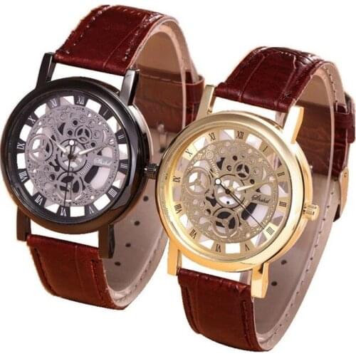 Men Watch Fashion Business Watch Luxury Numerals Sports Clock Faux Leather Quartz Wrist Watch erkek kol saat