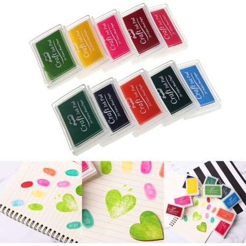 Non-Toxic Gradient Color Ink Pad Rubber Stamp Oil Based Finger Print Nice Gift for Children Stamp DIY Art Educational Toy
