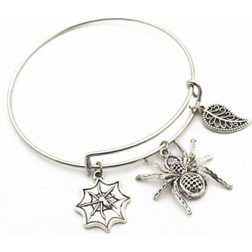 New Arrival 1pcs/lot spider insect Bracelets replaceable Bracelet adjust Bangles charms Jewelry