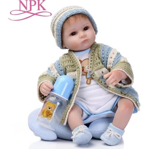 NPK Baby Reborn Doll 16 Inch Lifelike Soft Silicone Reborn Toys Fashion Gift For Girls Newborn Babies Toys