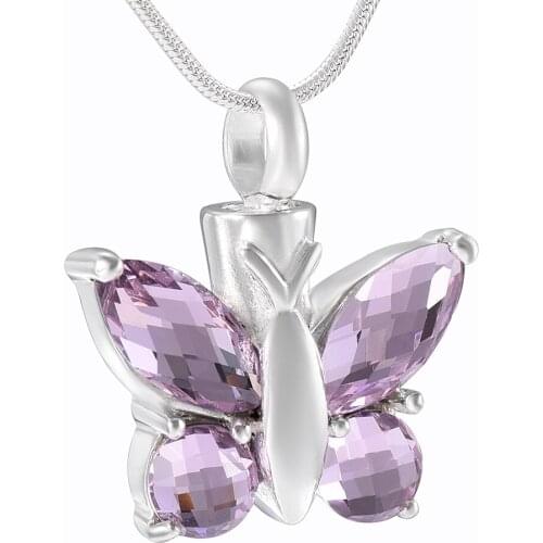 IJD8497 Butterfly Charm Women Accessories Cremation Necklace Funeral Jewelry Murano Glass Locket Pendants Cheap Price