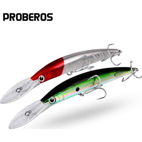 PROBEROS Minnow Fishing Lures 10 colors Artificial Bass Bait 17.5cm/26g Sea Saltwater Diving Swimbait Fishing Tackle