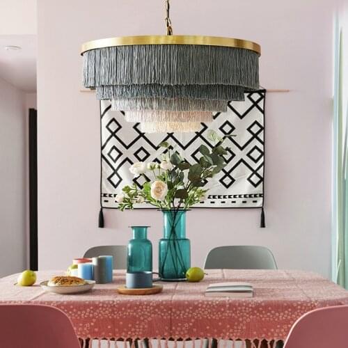 Small apartment living room lamp dining table lamp feather lamp chandelier bedroom home simple modern