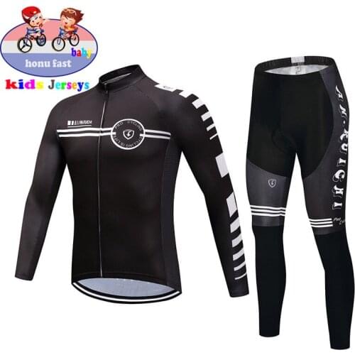 2021Long Sleeve Bike Boys Clothing Cycling Shirt Set Breathable Quick Dry Children Adorable Cycling Clothing Suit Cycling Jersey