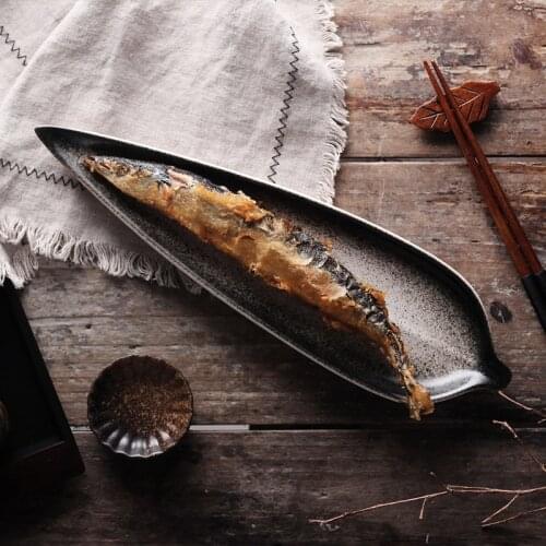 Japanese creative bamboo leaf plate restaurant sushi snack plate sashimi dessert plate cake dessert plate