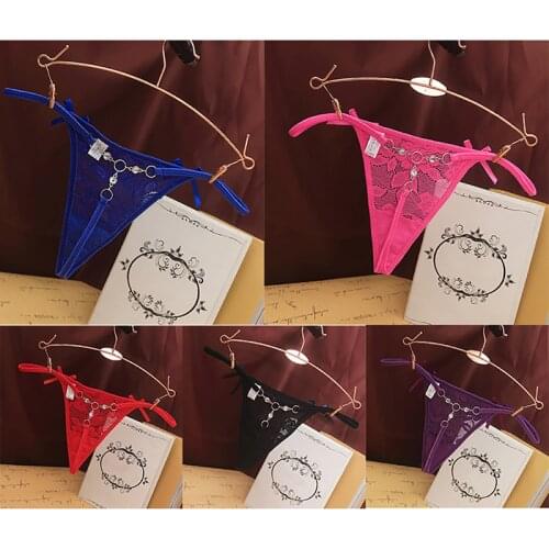Womens Lace Thongs G-string Panties Sexy Transparent T-back Underwear Lace Flowers Low Waist Briefs Fashion Underpants