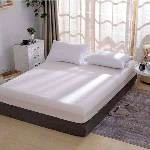 3PCS Elastic fitted sheet Solid Color Bed Sheets With Elastic Band Double Queen Size 180cm*200cm Mattress Cover 100% Polyester