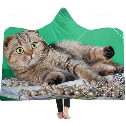 Animal World 3D Hooded Blanket for Adults Wearable Fleece 3D Hooded Blanket Cloak Cap Blanket for Sofa Bed Gifts for Baby