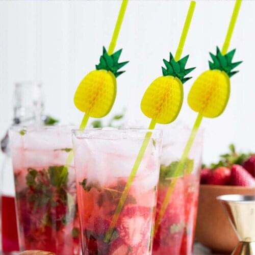 50pcs Plastic Straws Fun Colorful Cocktail Drinking Straw Summer Beach Luau Party Supplies Disposable Straws Plant J0101