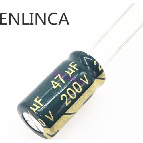 5pcs/lot 47UF 200v 47UF aluminum electrolytic capacitor size 10*20 H034 20