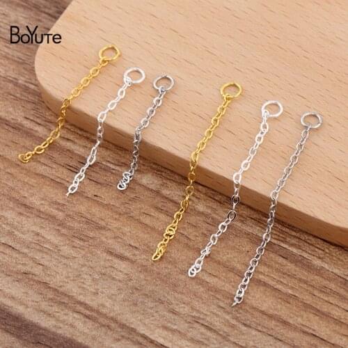 BoYuTe (100 Pieces/lot) 35MM 50MM Metal Brass Chain with Jump Ring Handmade Materials DIY Jewelry Accessoreis