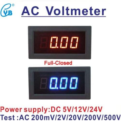 YB5135B 3 1/2 AC LED Digital Voltmeter AC 200mV 2V 20V 200V 500V Voltage Meter Monitor Voltage Detector analog Volt Panel Meter