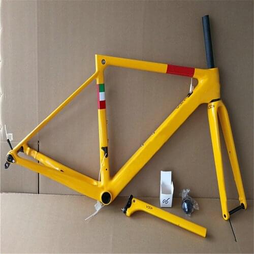 Disc brake All Yellow V3RS Road Carbon Frames C64 Frameset Customize Logo 10 Colors