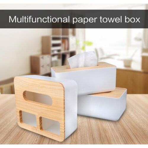 Home Kitchen Wooden Plastic Tissue Box Solid Wood Napkin Holder Case Simple Stylish car box tissue holders tissue holder
