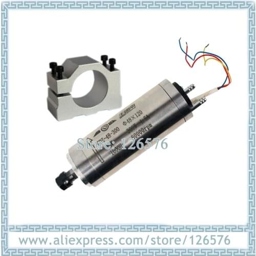 300w 60000rpm water cooled spindle motor D48mm AC75V CNC spindle motor + 48mm clamp spindle bracket