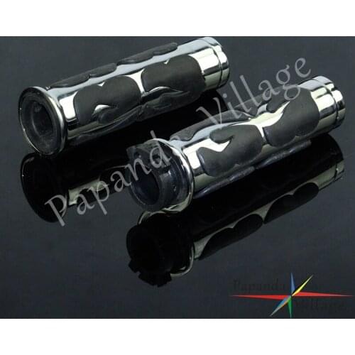 Chrome Flame Design 1" Handlebar Hand Grips For Harley Sportster XL 883 1200 Dyna FXD FXDB FXDF Softail FLTS 25mm Hand Grips