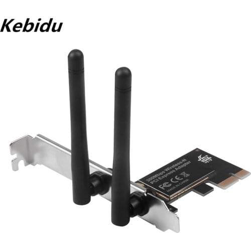 Kebidu 07 WiFi Adapter 2.4GHz PCI-E Network Card 300Mbps Wireless Adapter PCI-Express Wifi for PC Desktop Windows 10