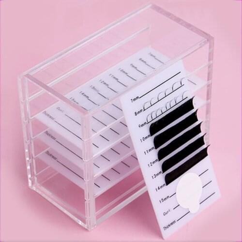 5 layers clear eyelash storage box Makeup Display Container Eyelashes Glue Pallet Holder Grafting Eyelash Transparent Container
