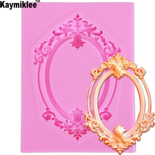 M940 DIY Frame Mirror Retro Silicone Cake Mold Candy Sugar Cake Decorating Fondant Embossing Pad Pastry