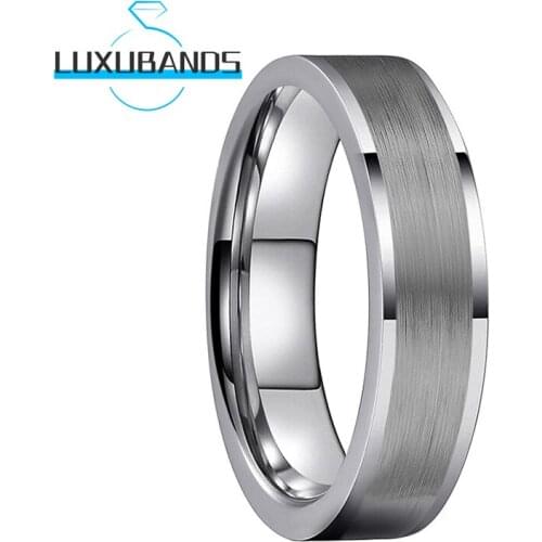 Wemens 6MM Tungsten Wedding Rings For Men Center Brushed Engagement Bands Polished Finished Comfort Fit