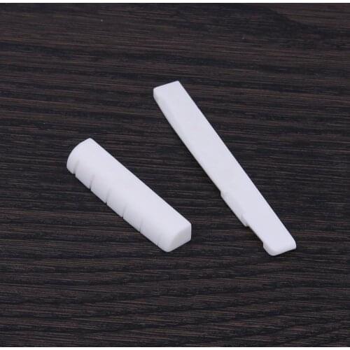 Classicsl Guitar Bone Slotted Saddle Nut Set for 6 String Classical Guitar White Musical Stringed Instrument Guitar Accessories