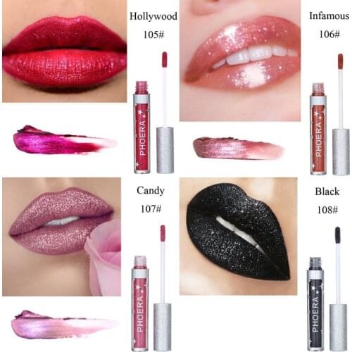 NEW 8 Colors Glitter Lip Gloss Liquid Shimmer Matte Lipstick Waterproof Glitter-Charming Lipgloss Lips Beauty Makeup TSLM2
