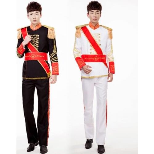 Stand collar 2020 new arrival show slim men suit set with pants mens suits european court formal dress suit + pant 4XL