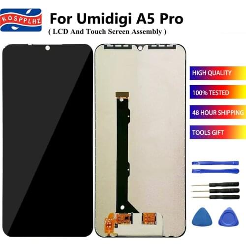 6.3" For UMIDIGI A5 PRO LCD Display + Touch Screen Sensor Assembly Replacement 100% Tested For UMI UMIDIGI A5PRO Original +Tape