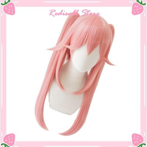 Fgo Tamamo no MaeTamamo Cat Cosplay Base Wig + 2 Straight Pigtails Halloween Role Play Hair for Adult Girls Synthetic Cos