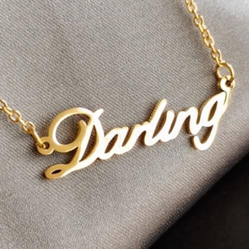 Customized Name Necklace Personalized Letter With Name Custom Name Necklaces Pendants Jewelry Nameplate Necklace Women Gifts