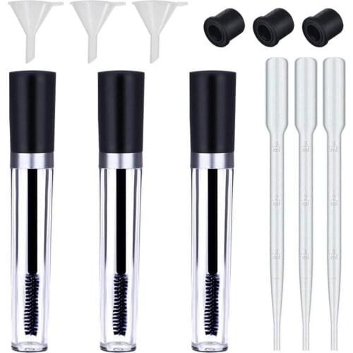 10pcs 10ml Lipgloss Tube Empty Mascara Tube with Eyelash Wand Eyelash Cream Container Ideal Kit for DIY Lip Gloss Containers