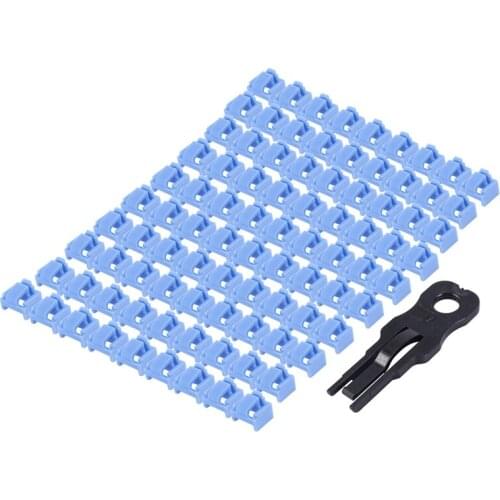 100 Pcs Blue RJ45 Port Ethernet LAN Hub Anti Dust Cover Plug Cap Blockout Protector with Proprietary Lock and Key