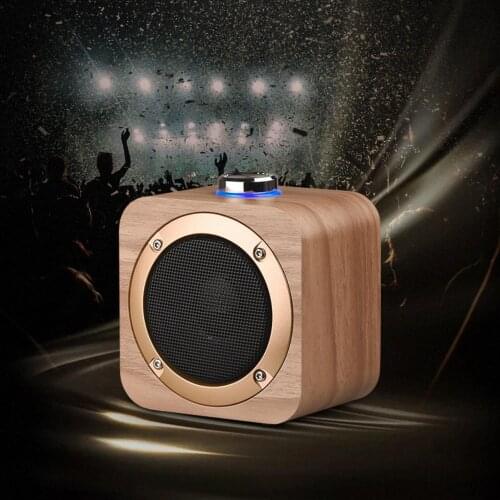 Q1B Portable Wooden Bluetooth 4.2 Wireless Bass Subwoofer Speaker Music Player