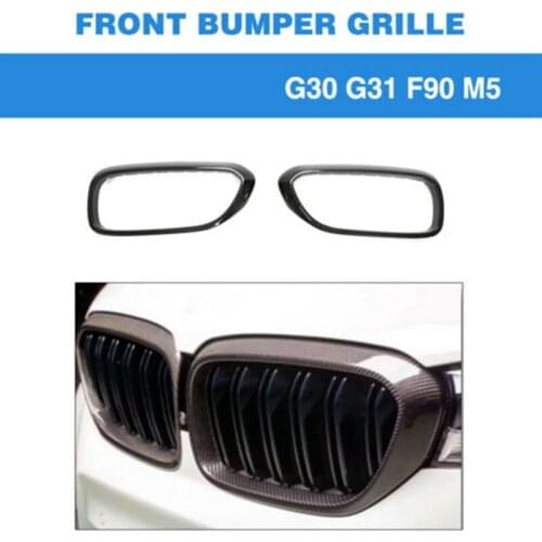 Carbon Fiber Front Grill Frame Cover Mesh Front Bumper Grille Mesh for-BMW 5 Series G30 F90 M5 2019