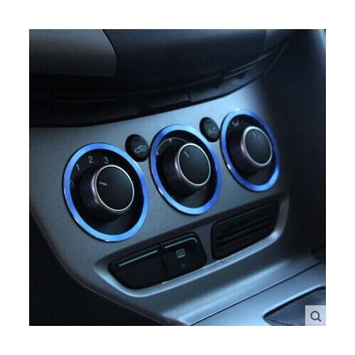 Free shipping Car Interior Manual Air Conditioning Knob Decoration Ring case For Ford Focus 2 MK2 Focus 3 MK3 Kuga, Car Styling