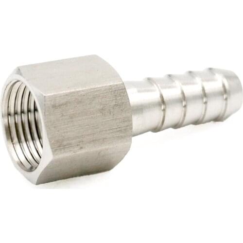3/8" BSP Female to 10mm Barb Hose 304 Stainless Steel Splicer Barb Hose Tail Connector 142 PSI