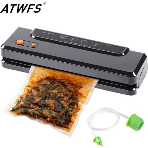 ATWFS Multi-function Vacuum Sealing Machine Home Best Vacuum Sealer Fresh Packaging Machine Food Saver Vacuum Packer Bags 150W