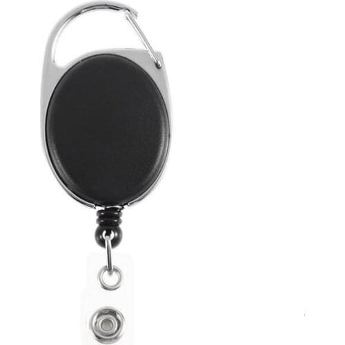 Retractable Reel Pull Key ID Card Badge Tag Clip Holder Carabiner Style Camping Climbing Equipment
