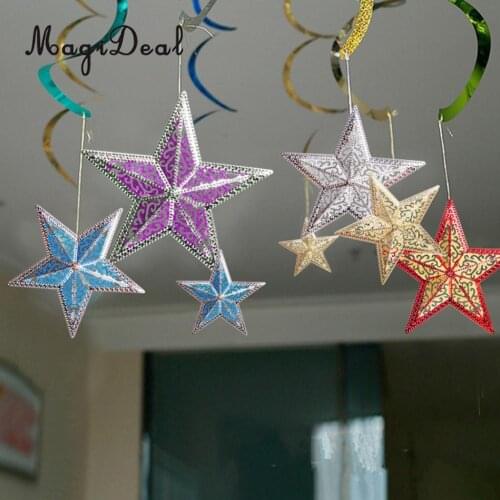 3D Star Christmas Window Showcase Ceiling Hanging Decor Wedding Birthday Christmas Party Supplier 15cm No Rope