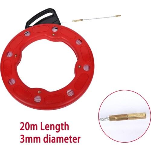 5M/20M 3mm Fiberglass Fish Tape Reel Pulling Flexible Nylon Conduit Ducting Rodder Pulling Wire Cable Puller Fishing Tape Tool
