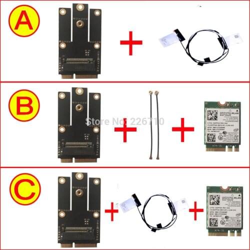7260NGW WiFi WLAN Card Bluetooth 4.0 7260AC &NGFF To Mini PCI-E Adapter&IPEX 4 To IPEX 1 AntennaI& IPEX-4 Gen4 IPEX MHF4 NEW