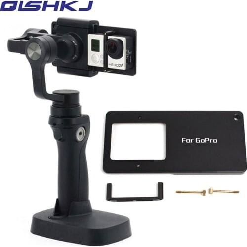 Aluminum Mount Adapter Assemble Gopro Mount Plate for DJI Osmo mobile /Zhiyun Smooth Q/C/3 gimbal Adapter for Gopro Hero 4 3