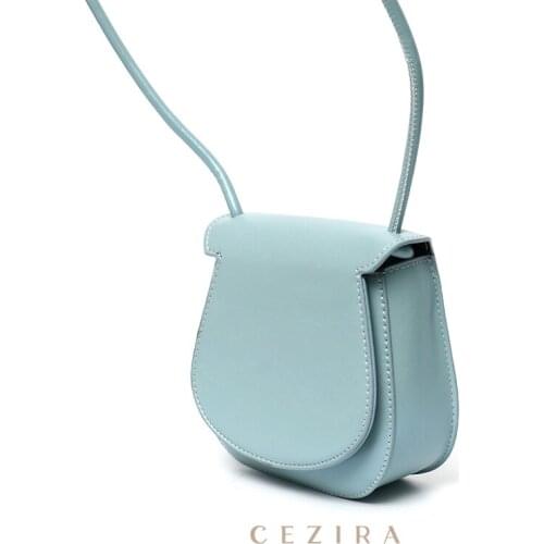 CEZIRA Fashion Women Mini Coin Crossbody Bags PU Leather Saddle Bag Ladies Casual Flap Shoulder Purse Female Messenger Handbags