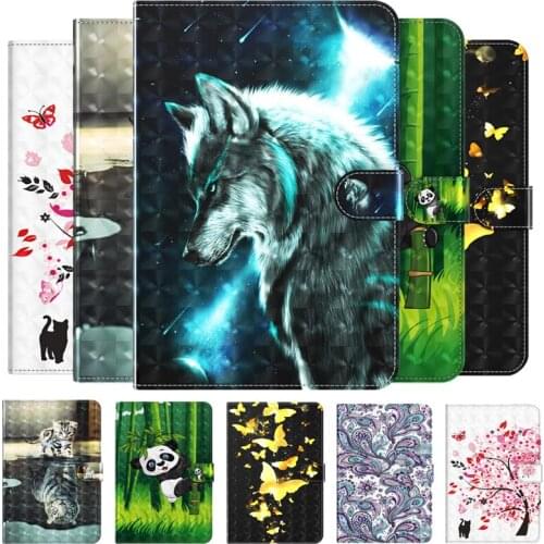 Wolf Cat Animal Cover For Lenovo Tab P11 Case TB-J606F Wallet Stand Protective Cover For Lenovo Tab P11 Pro Tablet Case TB-J706F