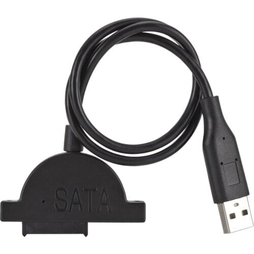 USB 2.0 480Mb/S SATA Optical Drive Cable Replacement 7+6 Pin CD-ROM CD DVD Laptop Converter Adapter Plug and Play