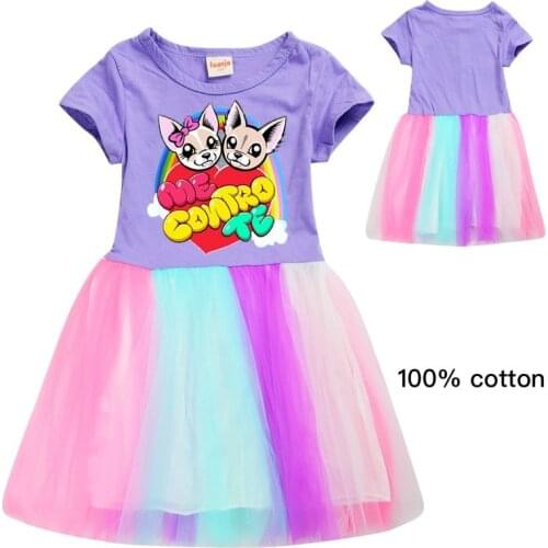Summer Little girl me contro te dress Vestidos toddler dress cute kids birthday party costume princess dress up 4-12Y Clothes